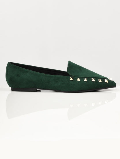 Limelight - Studded Suede Shoes - Green