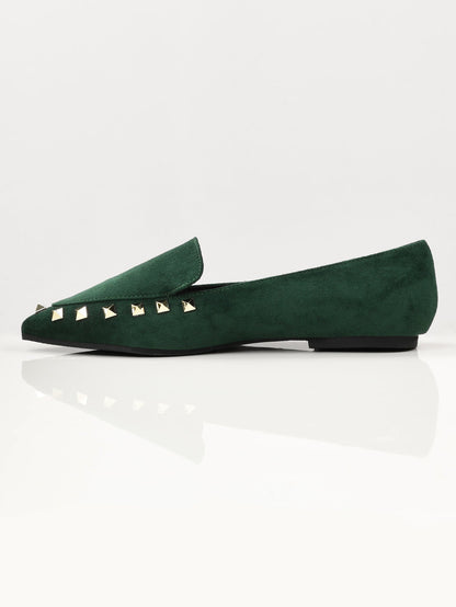 Limelight - Studded Suede Shoes - Green