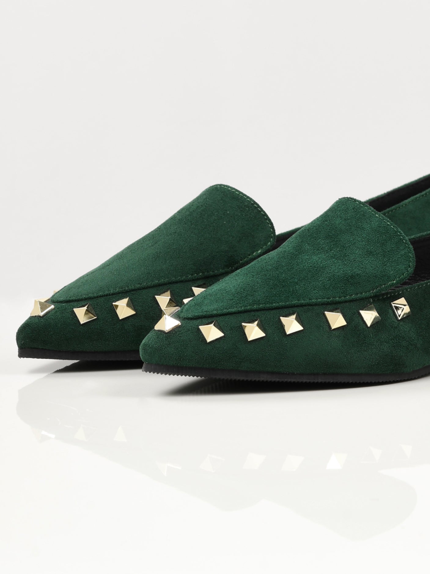 Limelight - Studded Suede Shoes - Green