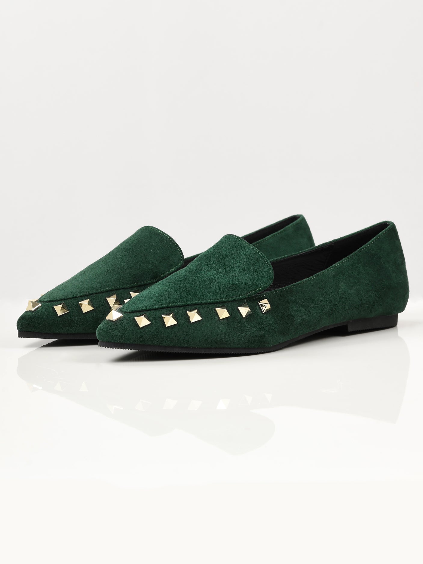 Limelight - Studded Suede Shoes - Green