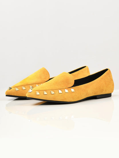 Limelight - Studded Suede Shoes - Yellow