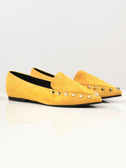 Limelight - Studded Suede Shoes - Yellow