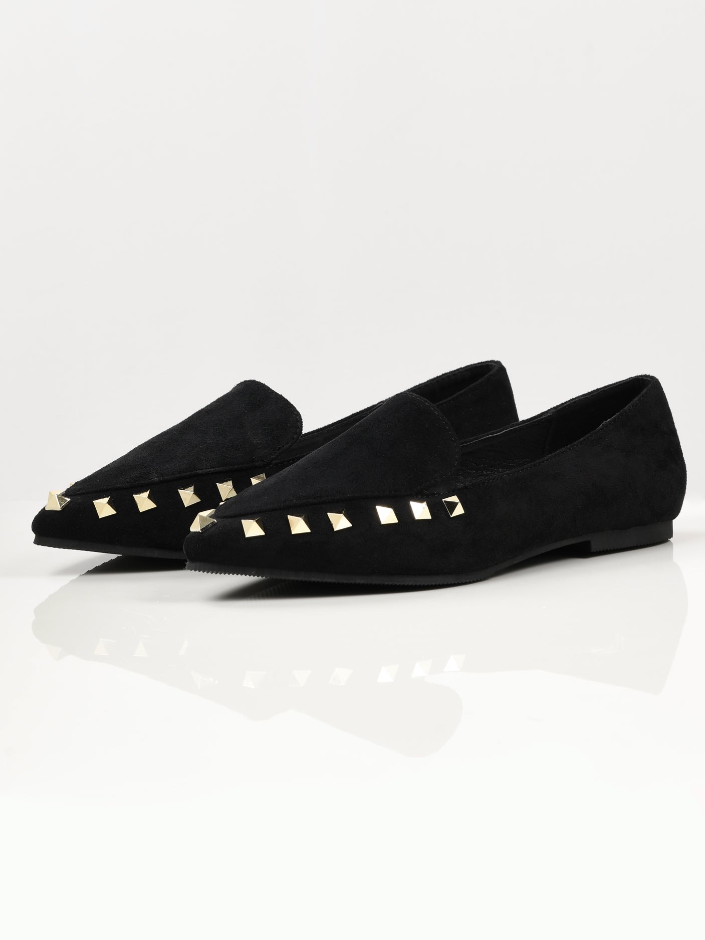 Limelight - Studded Suede Shoes - Black