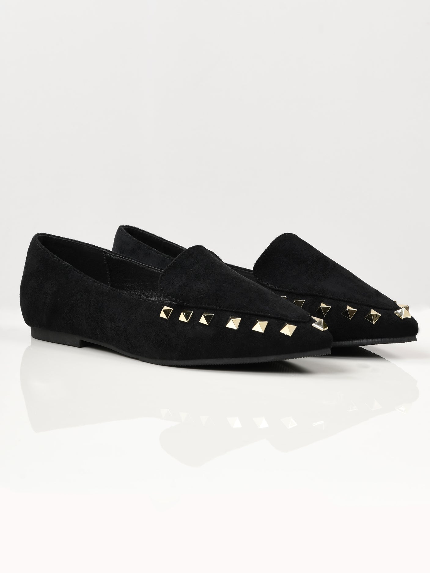 Limelight - Studded Suede Shoes - Black