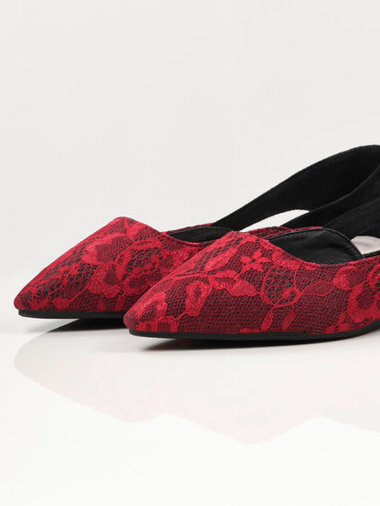 Limelight - Shimmer Net Shoes - Maroon