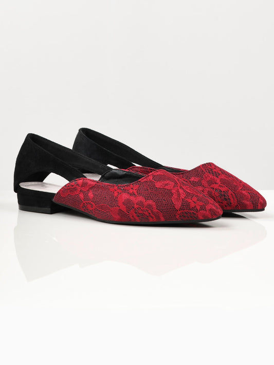 Limelight - Shimmer Net Shoes - Maroon