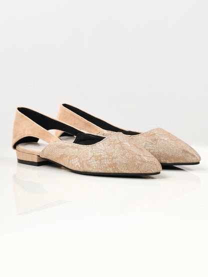 Limelight - Shimmer Net Shoes - Light Peach