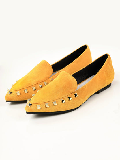 Limelight - Studded Suede Shoes - Yellow