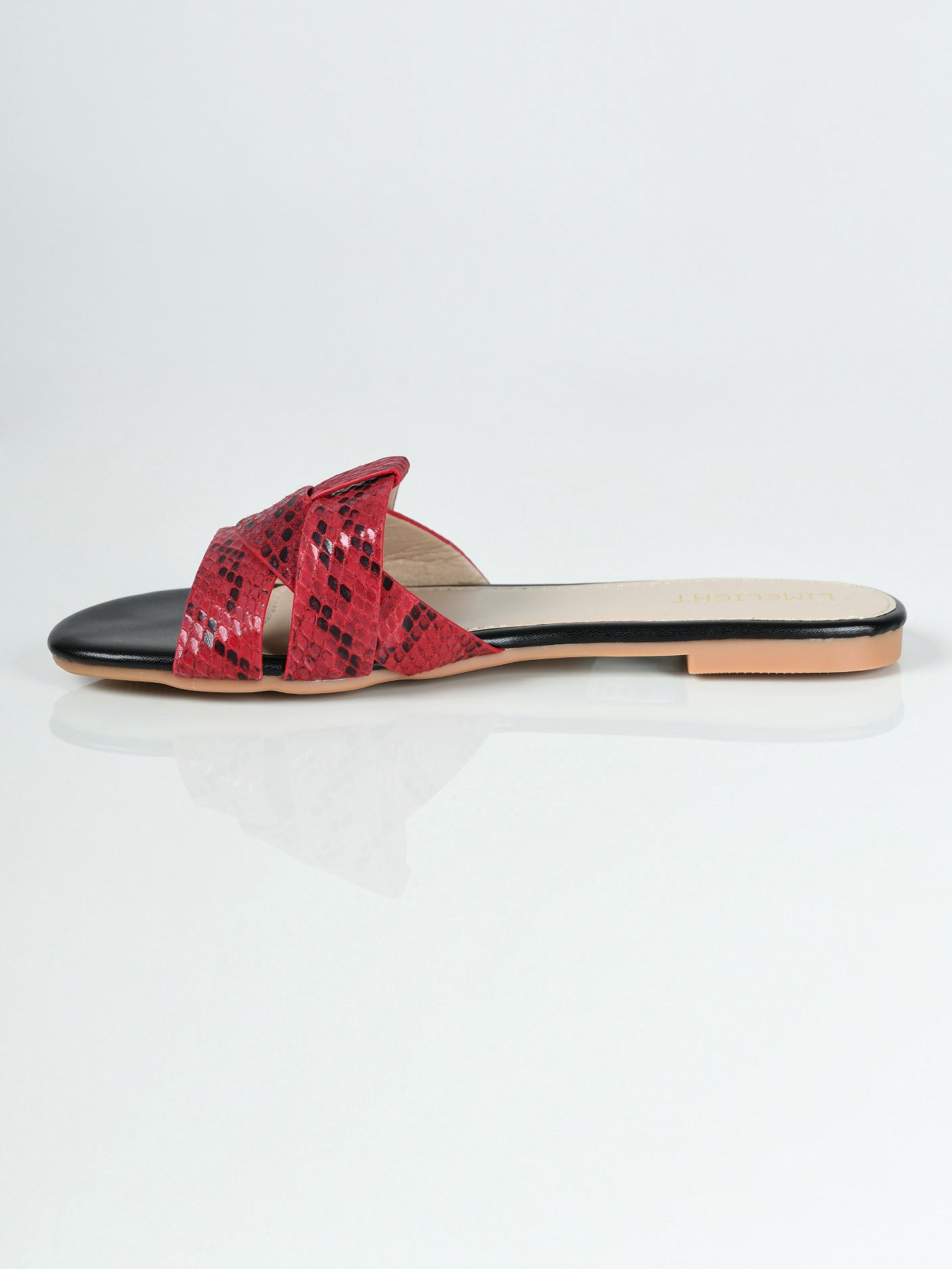 Limelight - Textured Flat Sandals - Red