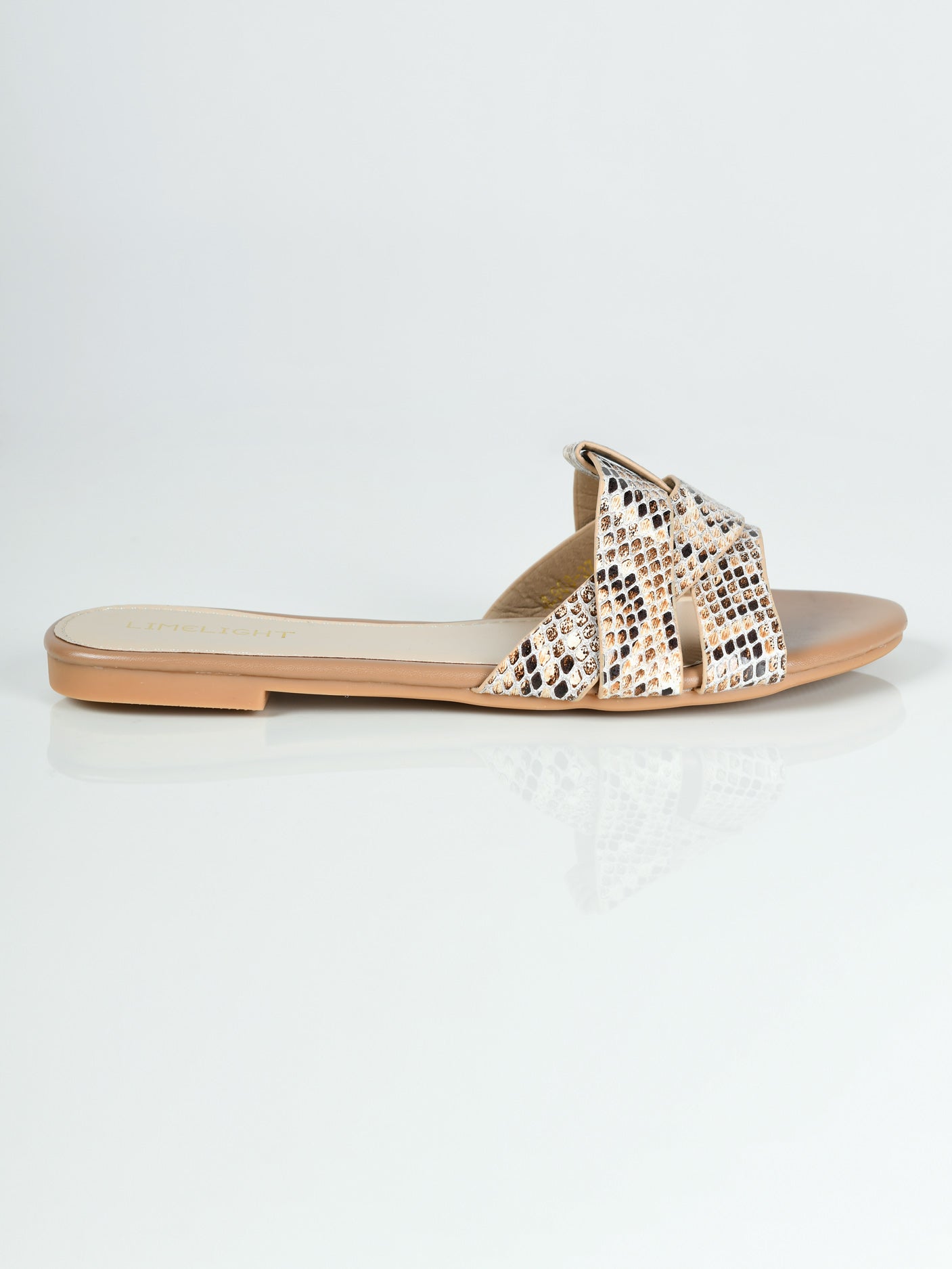 Limelight - Textured Flat Sandals - Beige