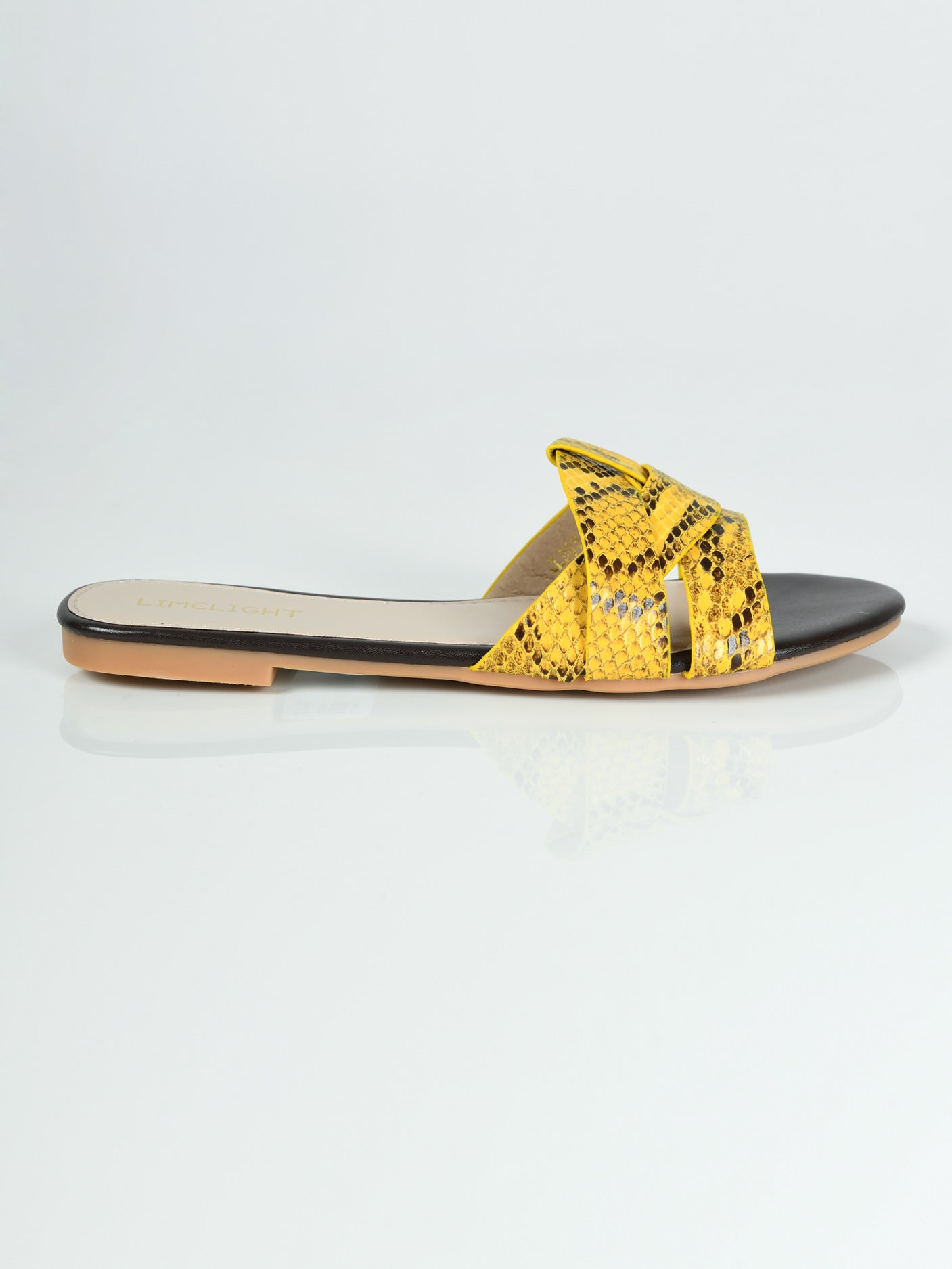 Limelight - Textured Flat Sandals - Yellow