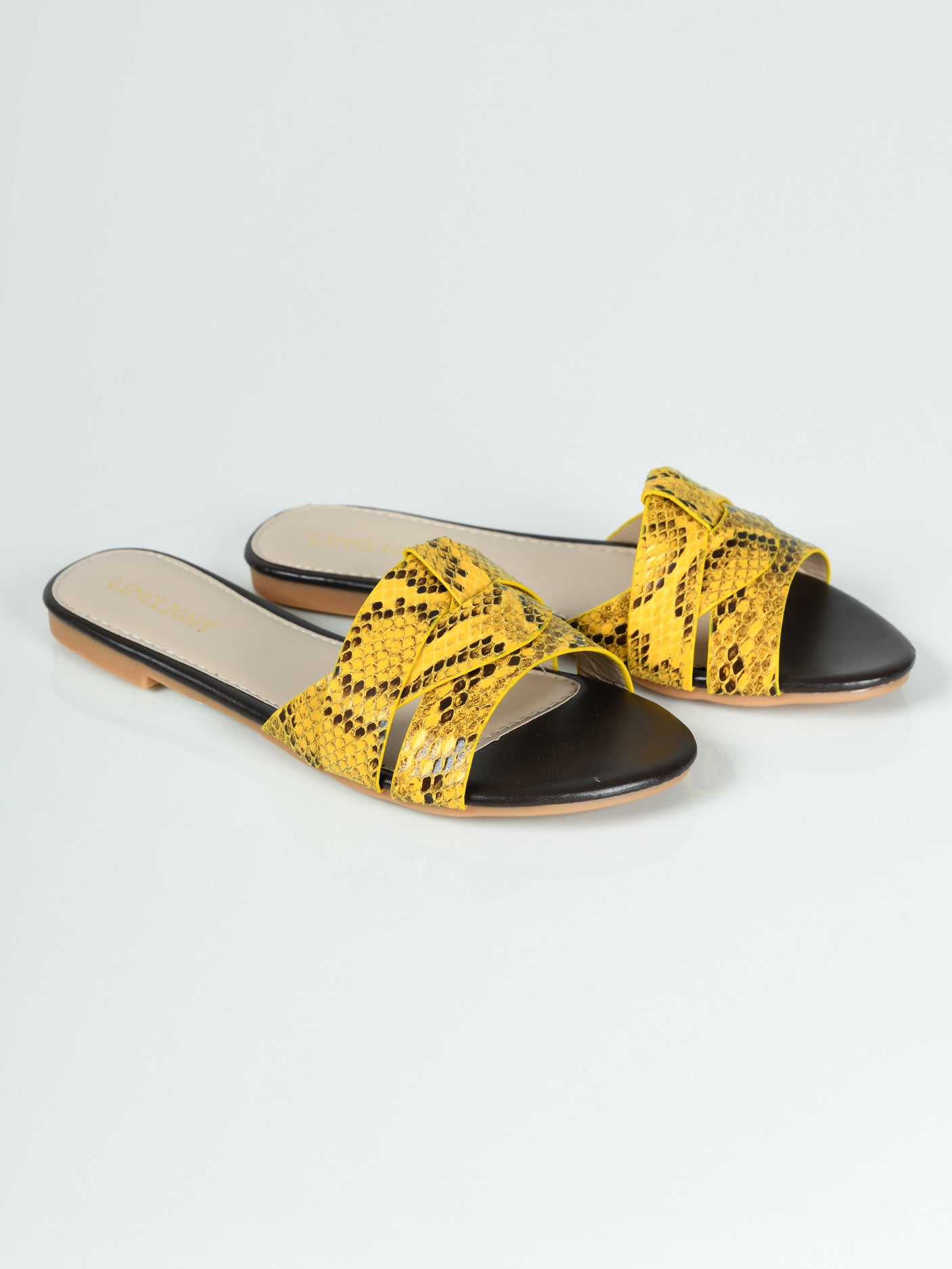 Limelight - Textured Flat Sandals - Yellow