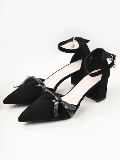 Limelight - Pointed Block Heels - Black