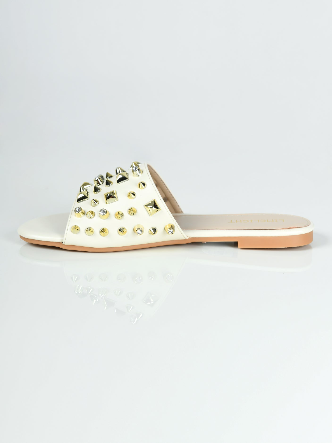 Limelight - Studded Slides - Off White