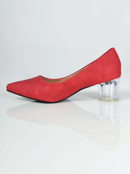 Limelight - Transparent Block Heels - Red