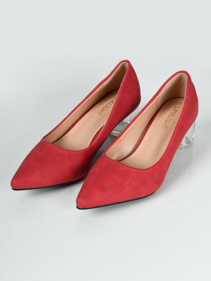 Limelight - Transparent Block Heels - Red