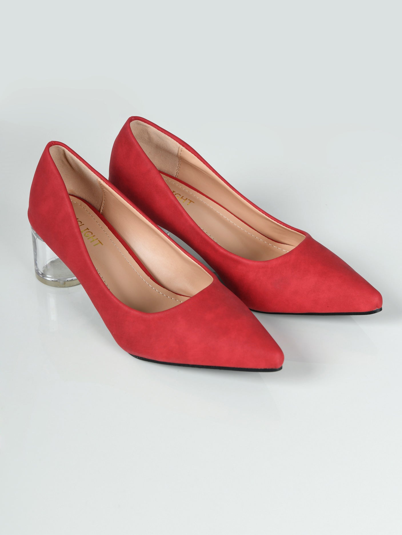 Limelight - Transparent Block Heels - Red