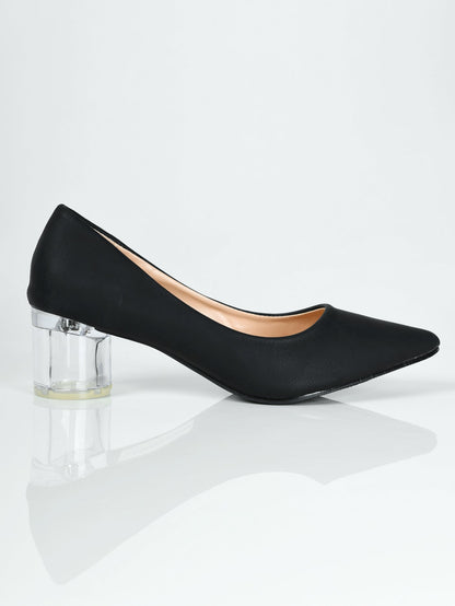 Limelight - Transparent Block Heels - Black