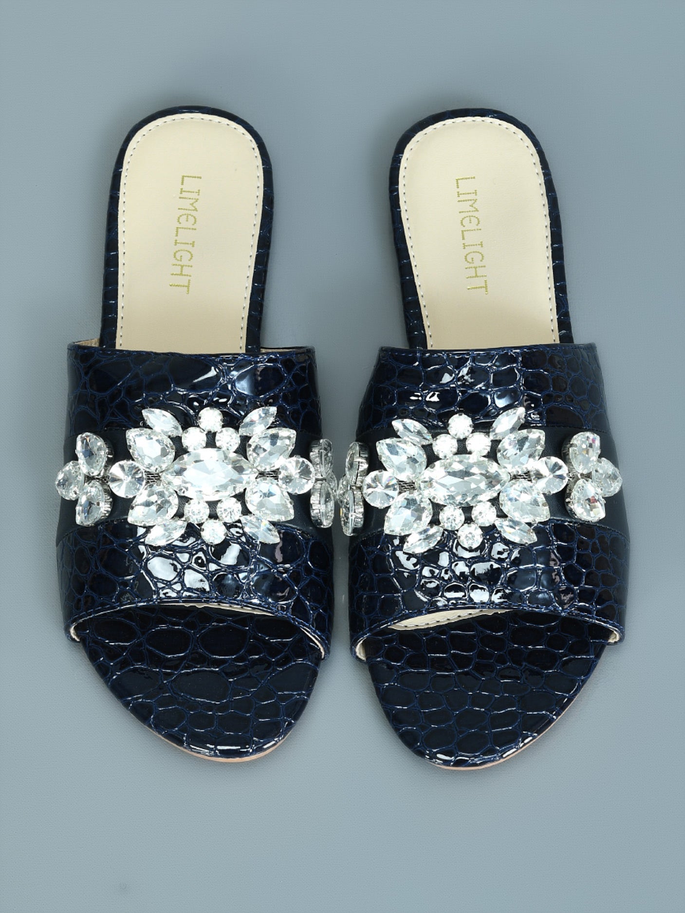 Limelight - Textured Stone Studded Flats