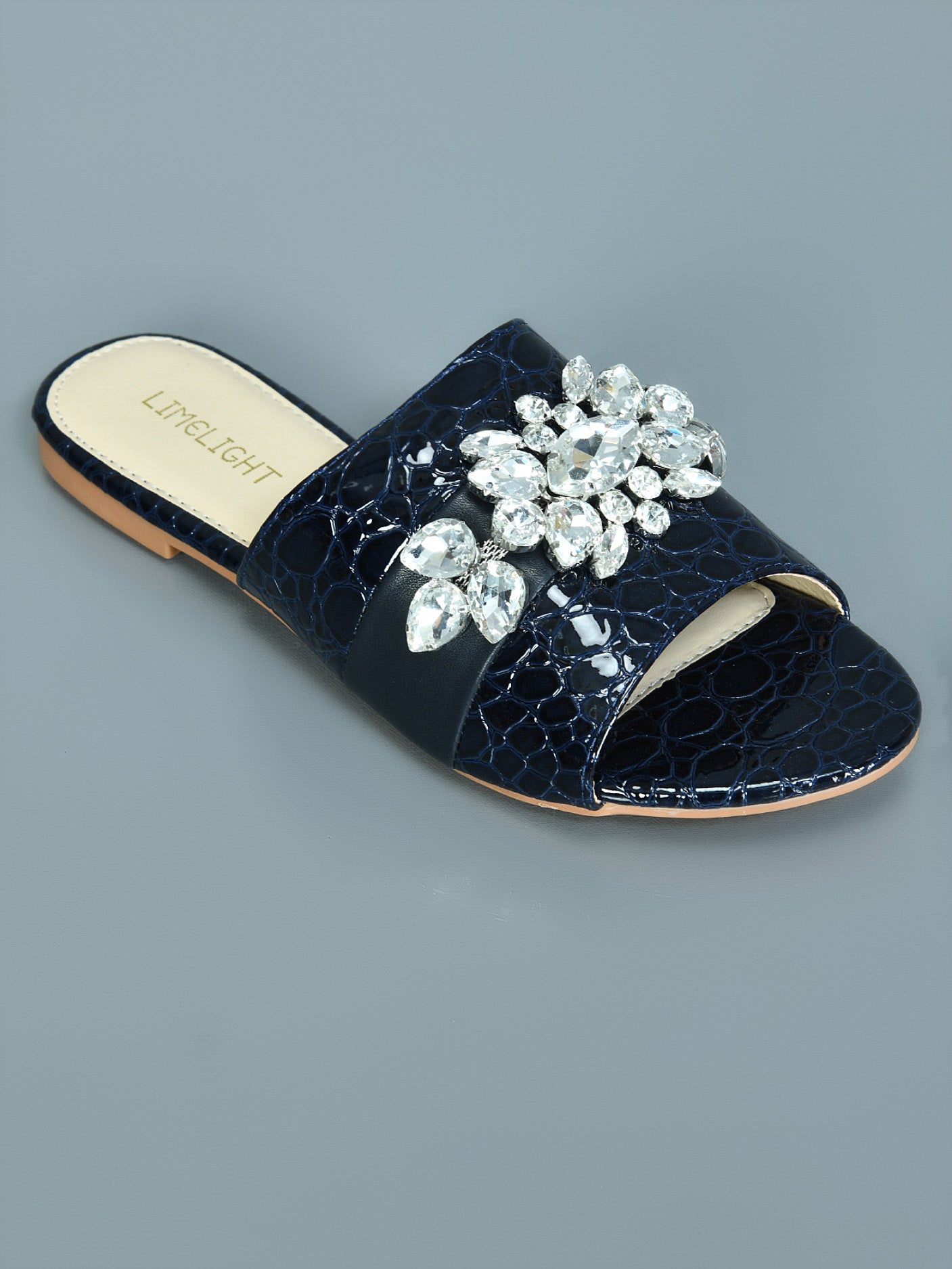 Limelight - Textured Stone Studded Flats