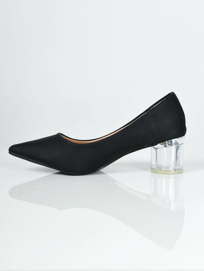 Limelight - Transparent Block Heels - Black