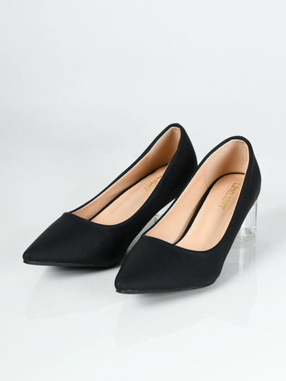 Limelight - Transparent Block Heels - Black