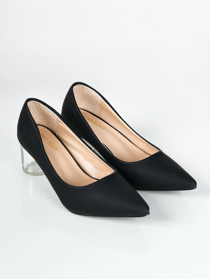 Limelight - Transparent Block Heels - Black