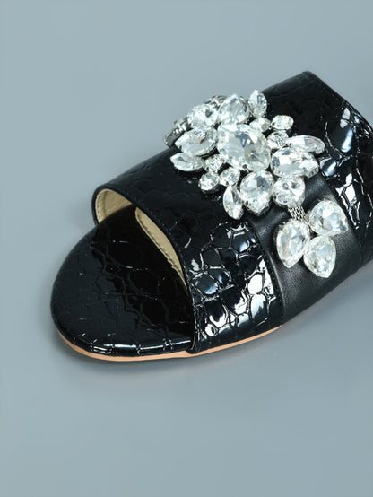 Limelight - Textured Stone Studded Flats