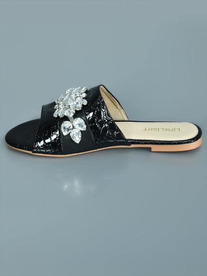 Limelight - Textured Stone Studded Flats