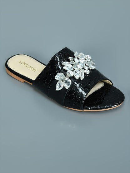 Limelight - Textured Stone Studded Flats