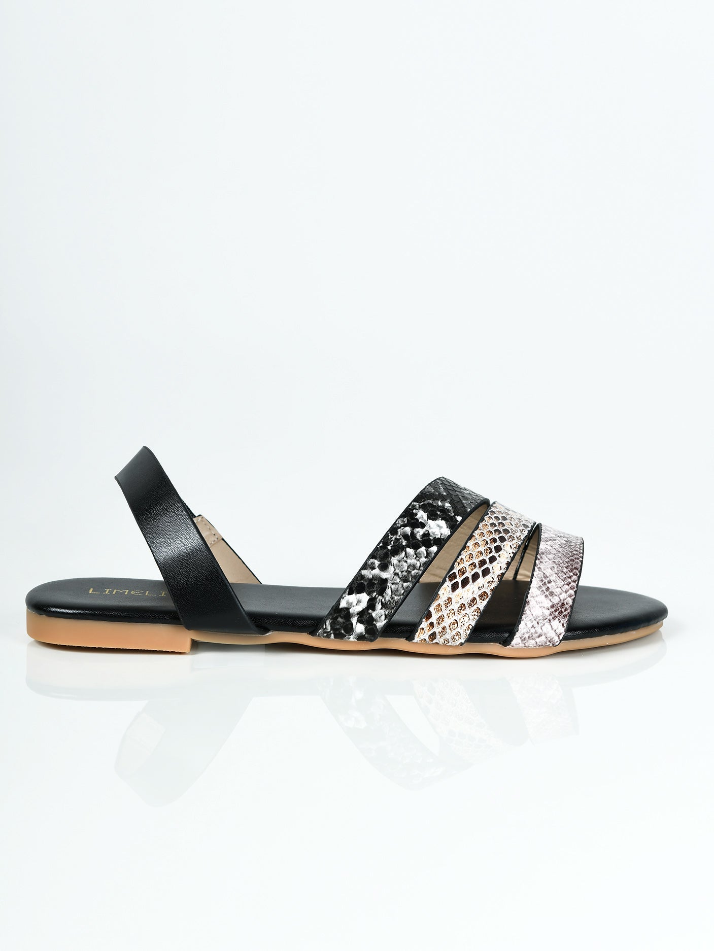 Limelight - Textured Sandals - Black and White