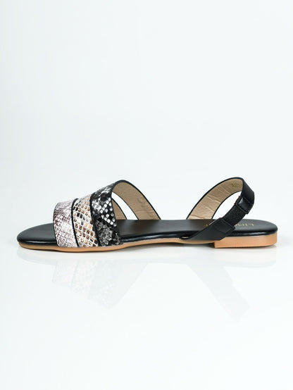 Limelight - Textured Sandals - Black and White