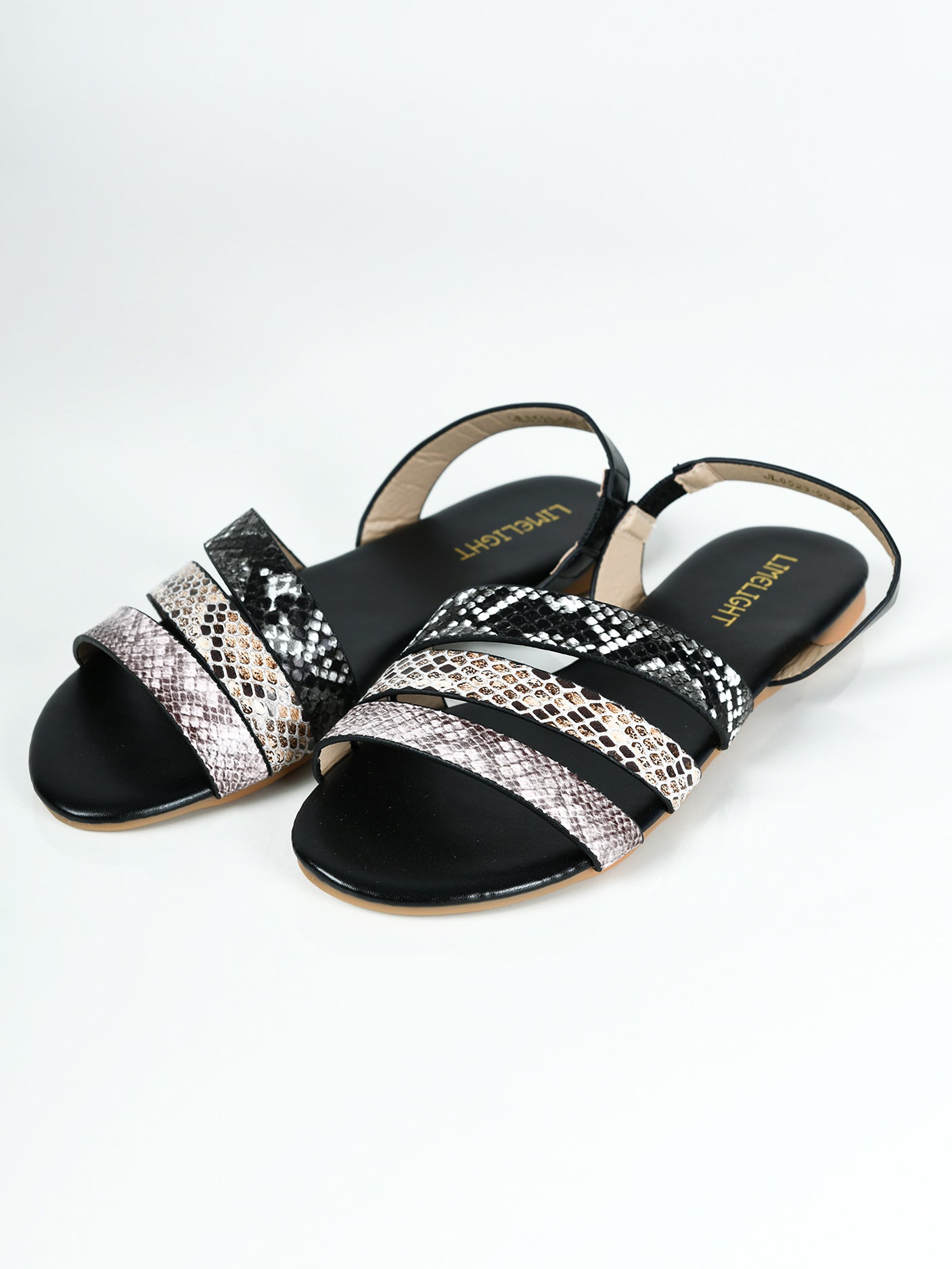 Limelight - Textured Sandals - Black and White