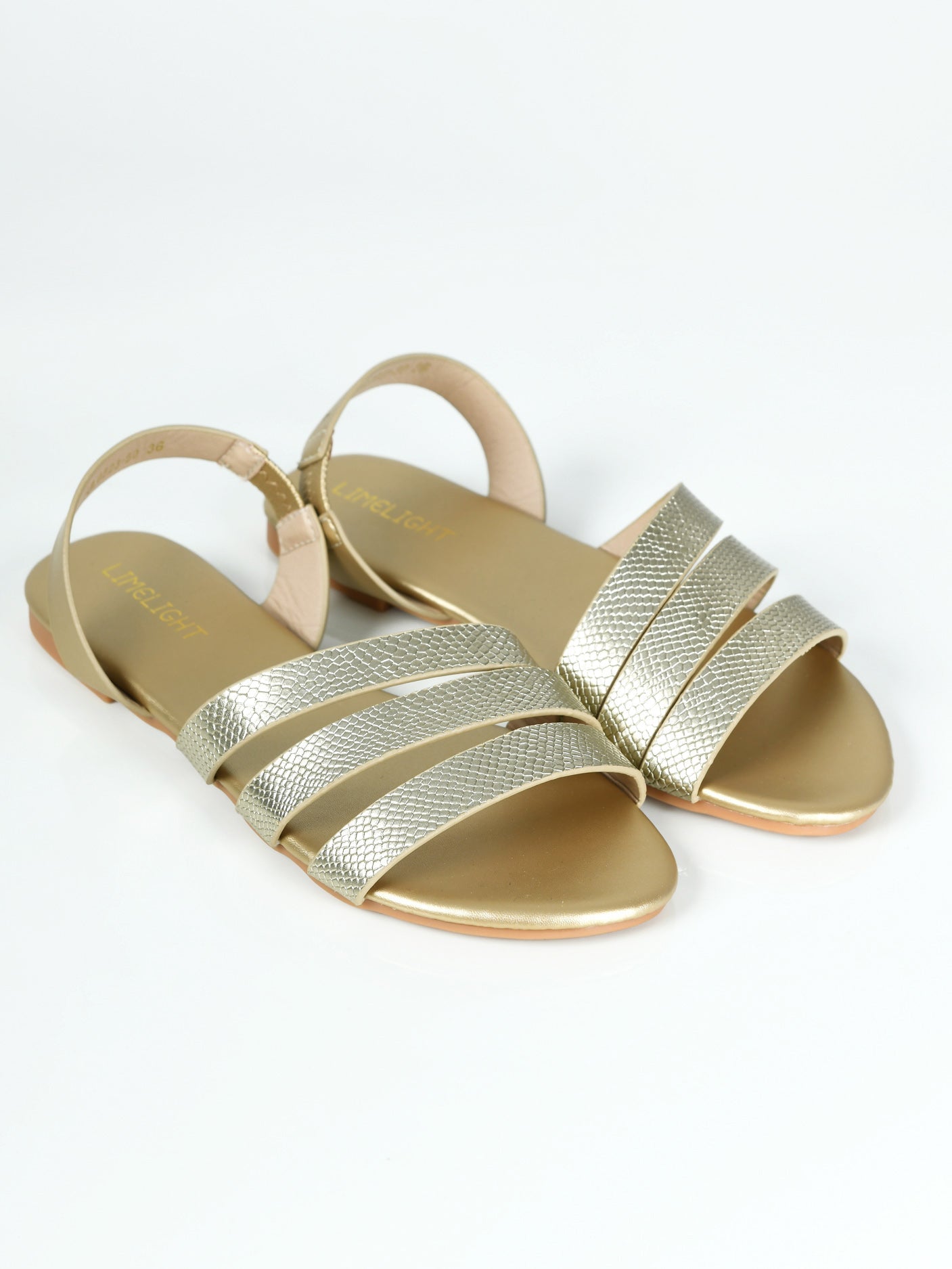 Limelight - Textured Sandals - Golden