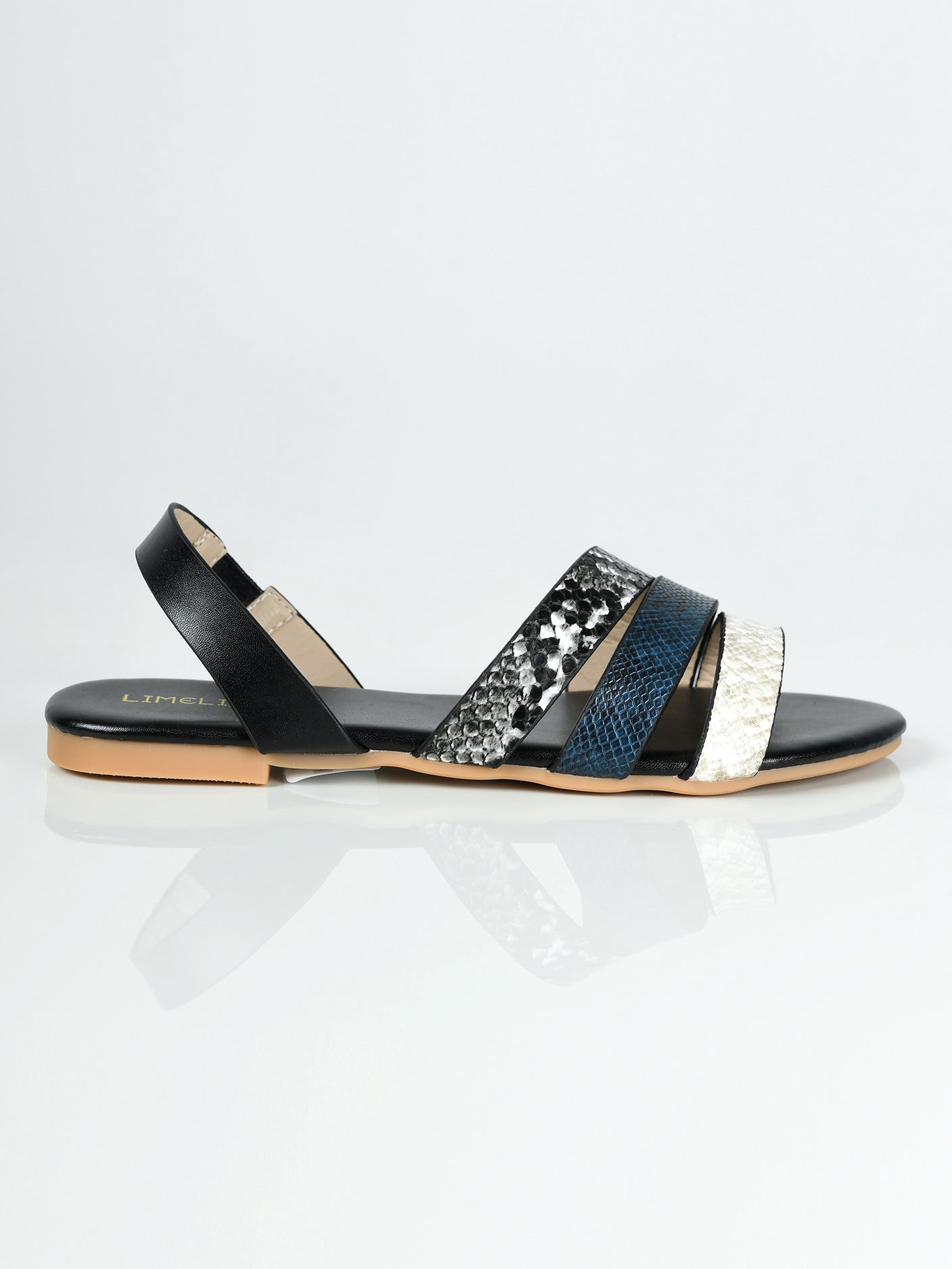 Limelight - Textured Sandals - Black and Blue