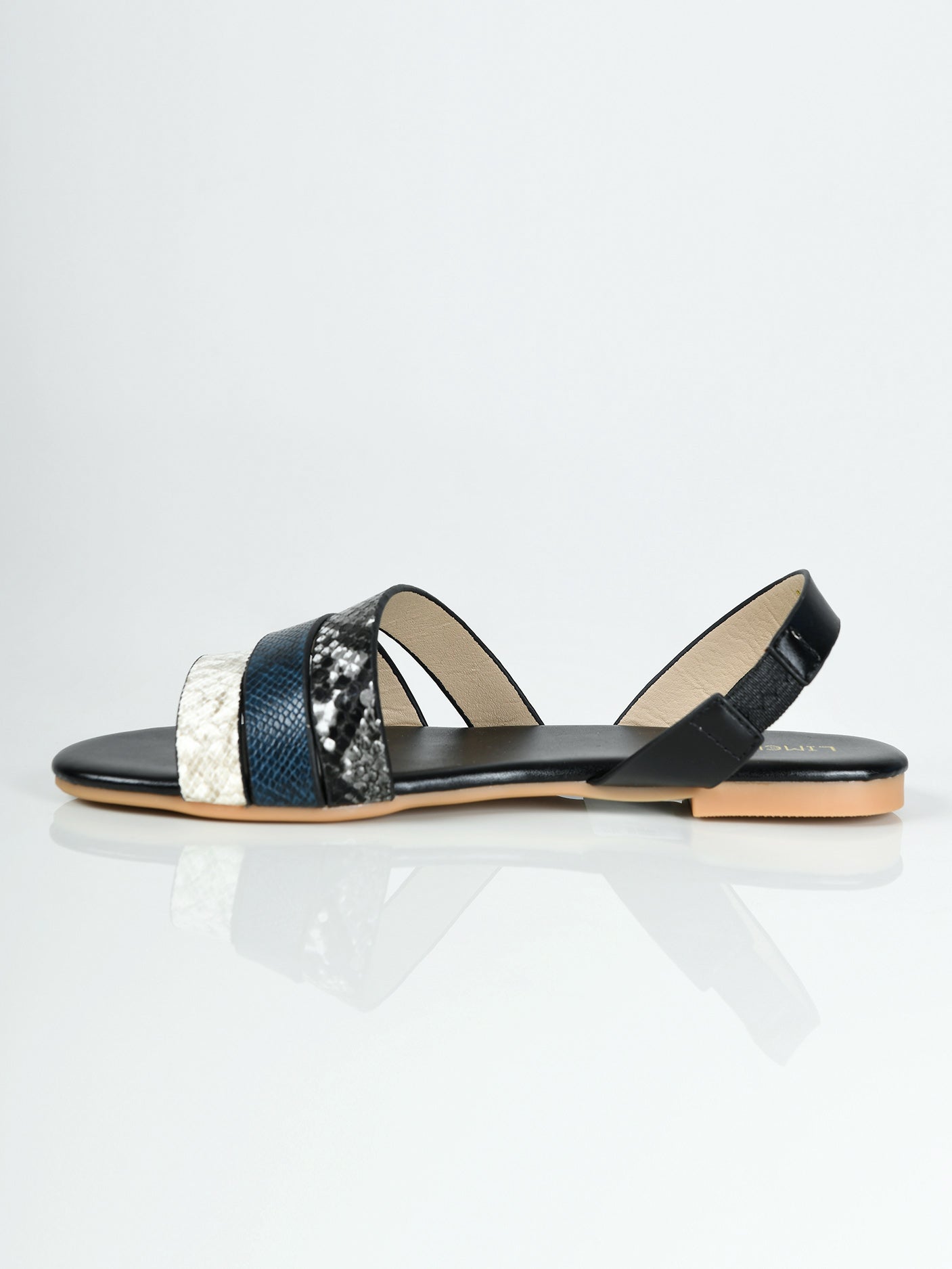 Limelight - Textured Sandals - Black and Blue