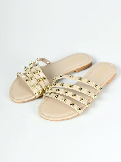 Limelight - Studded Flats - Beige