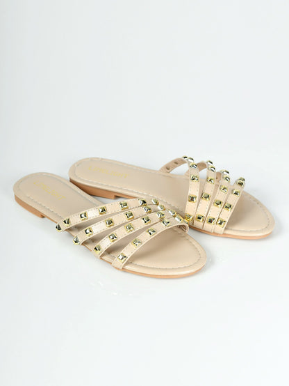 Limelight - Studded Flats - Beige