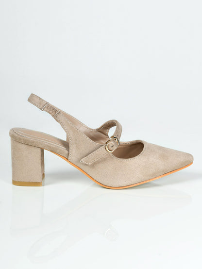 Limelight - Pointed Suede Heels - Dark Skin