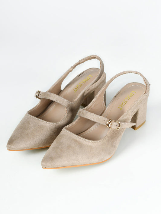 Limelight - Pointed Suede Heels - Dark Skin