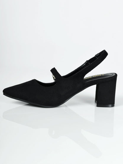 Limelight - Pointed Suede Heels - Black