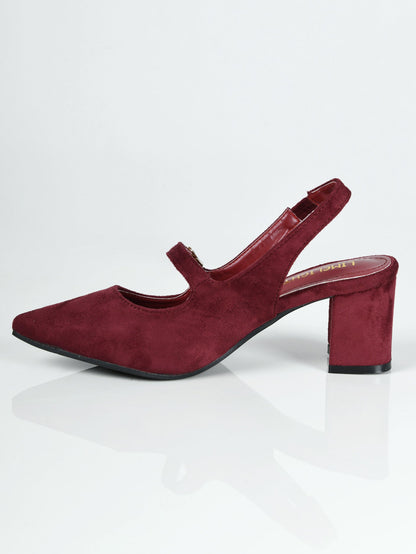 Limelight - Pointed Suede Heels - Maroon