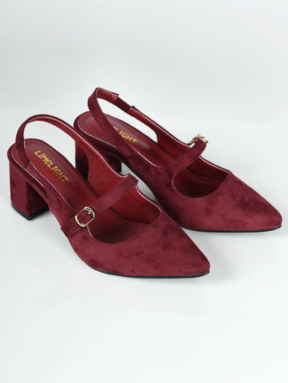 Limelight - Pointed Suede Heels - Maroon