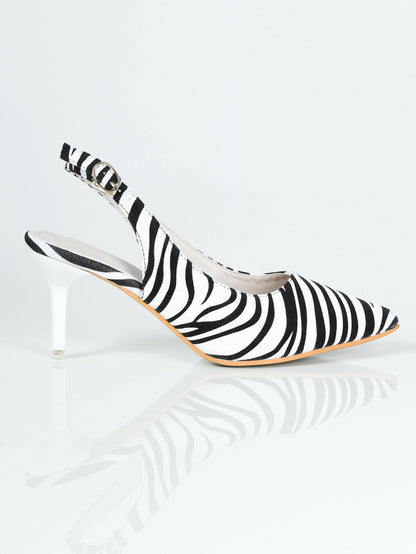 Limelight - Zebra Print Heels - Black and White