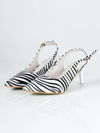 Limelight - Zebra Print Heels - Black and White