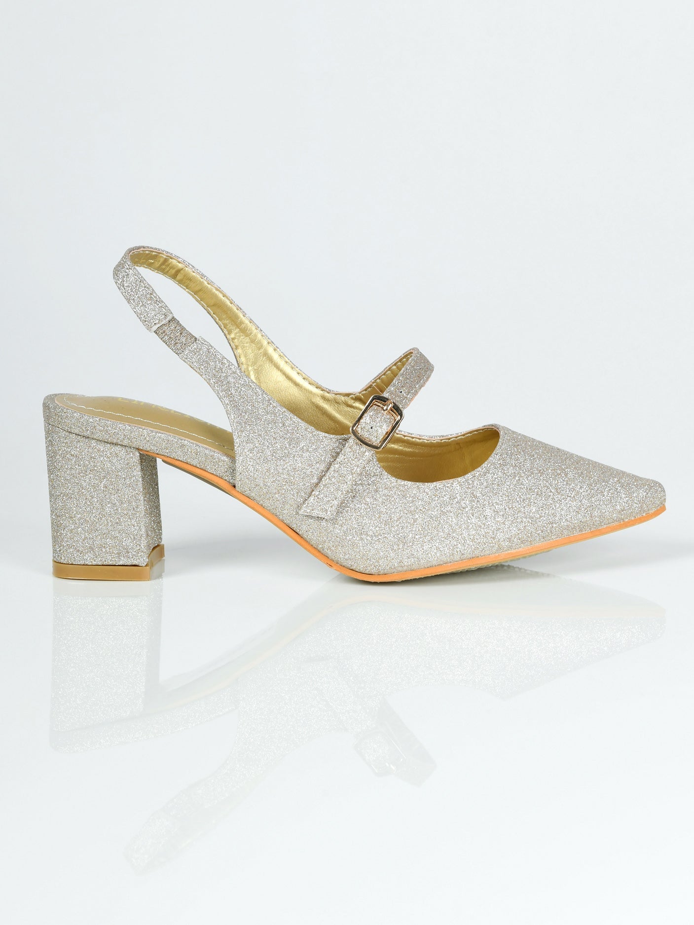 Limelight - Shiny Block Heels - Golden