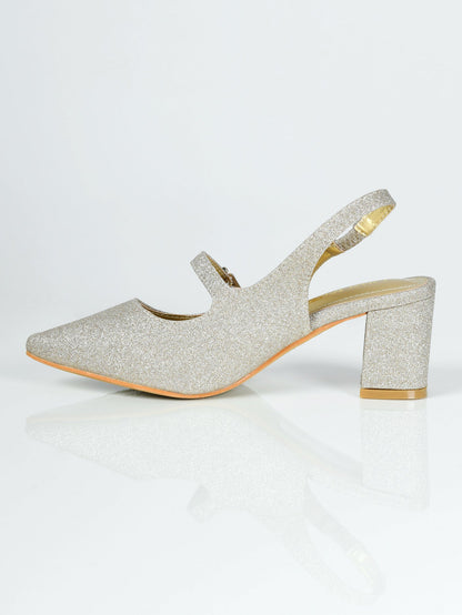 Limelight - Shiny Block Heels - Golden