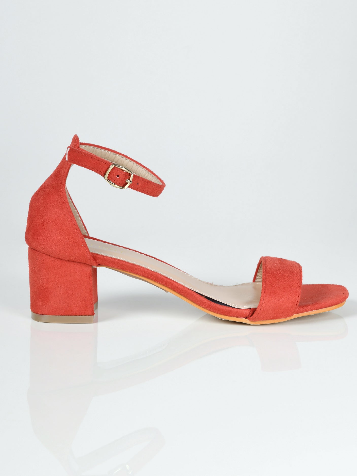 Limelight - Suede Block Heels - Red