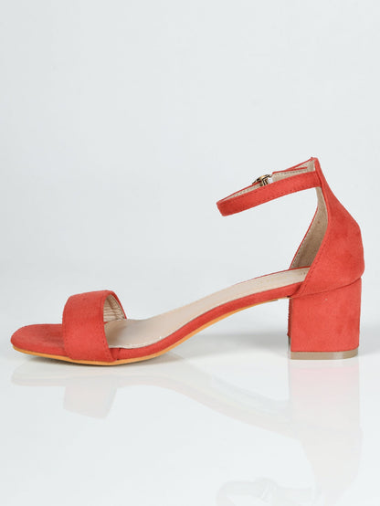 Limelight - Suede Block Heels - Red