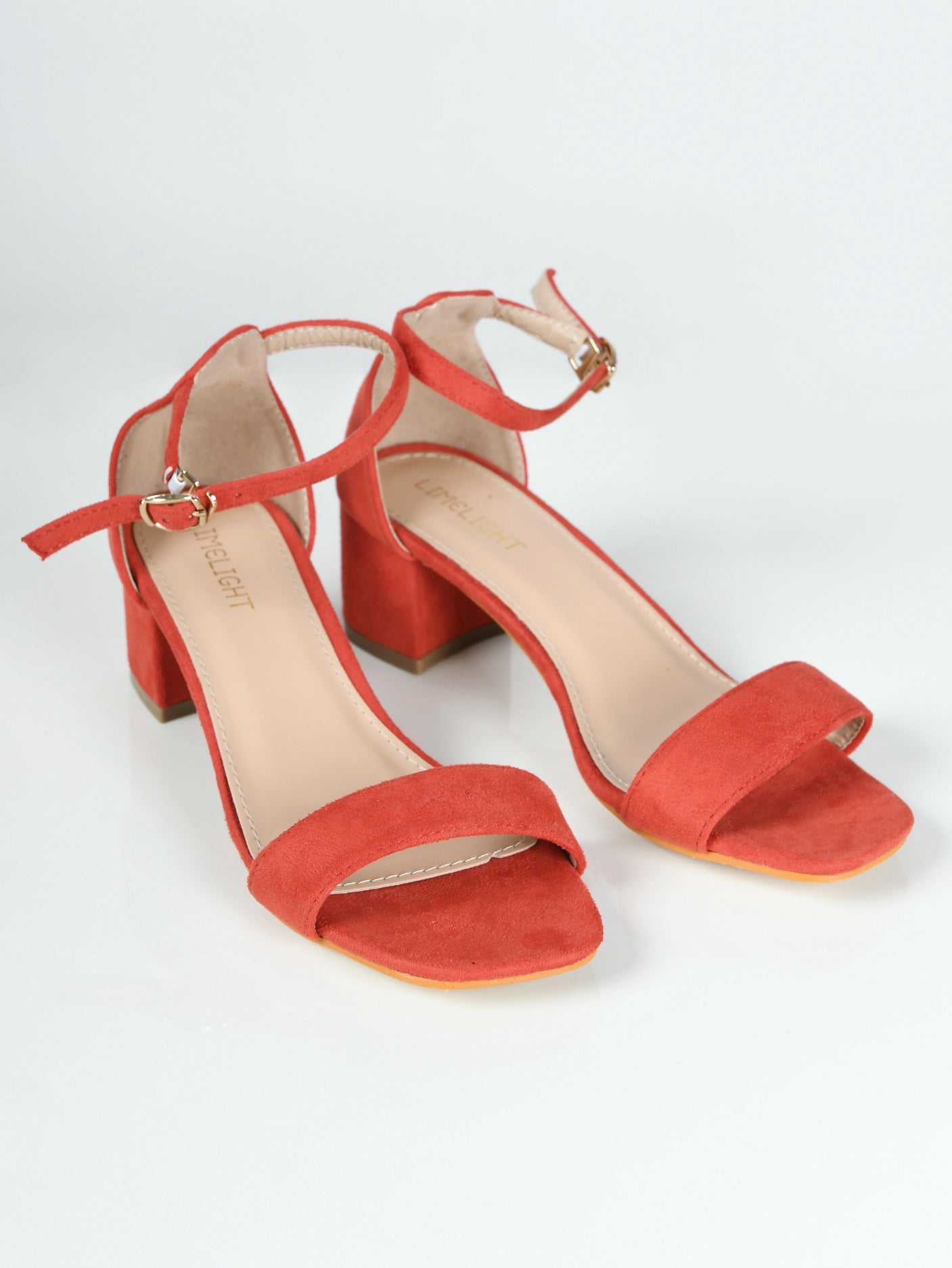 Limelight - Suede Block Heels - Red